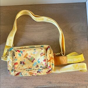 EUC Walt Disney Parks Pale Yellow Hipster Crossbody Bag